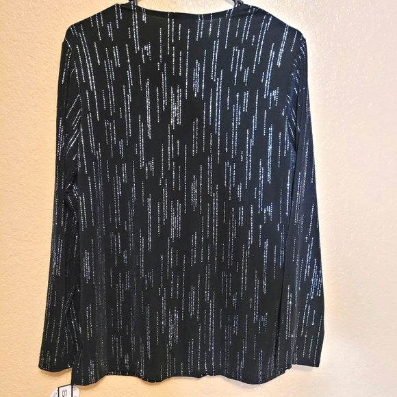 Notations Women Sequin Black Blouse Size S - Picture 2 of 7